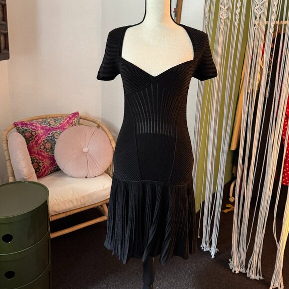 one of a kind Alexander McQueen metallic armour knit balck / anthracite dress - Picture 1 of 9